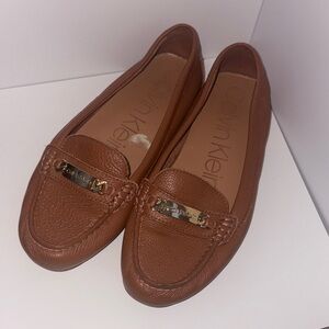 Calvin Klein Women's Tan Leather Loafers
